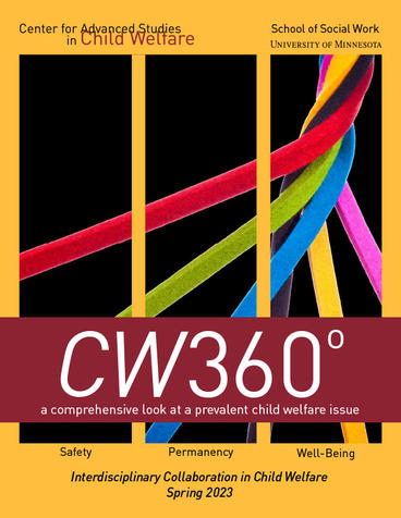 CW360 Spring 2023 edition cover featuring Interdisciplinary Collaboration in Child Welfare