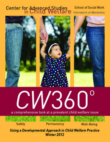 CW360 Winter 2012 edition cover featuring Using a Developmental Approach in Child Welfare Practice