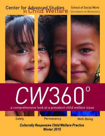 CW360 Winter 2015 edition cover featuring Culturally Responsive Child Welfare Practice