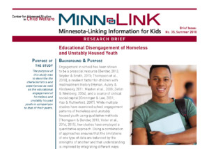 MLBrief 35_preview Educational Disengagement of Homeless and Unstably Housed Youth