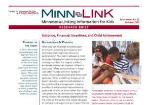 Adoption, Financial Incentives, and Child Achievement - Minn-Link Number 62