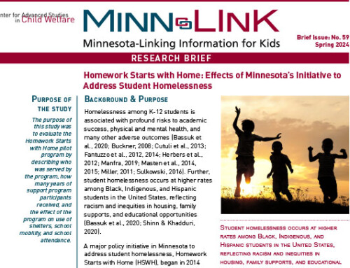 Homework Starts with Home: Effects of Minnesota’s Initiative to Address Student Homelessness (ML #59)